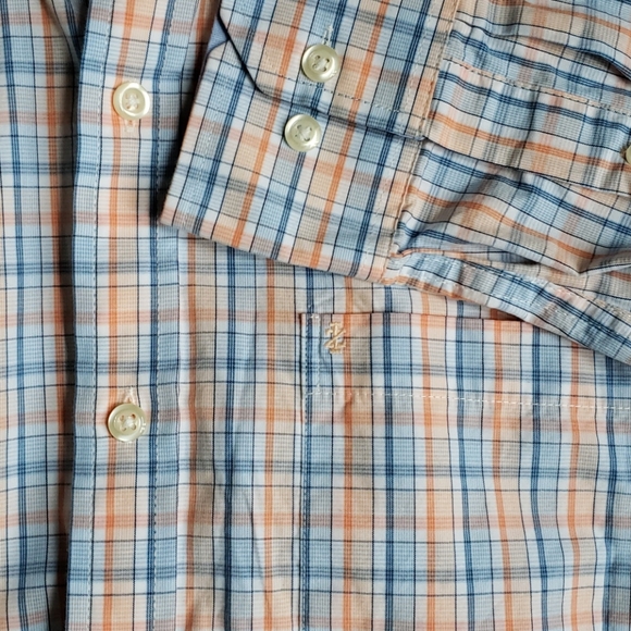 Mens izod blue orange szM lightweight button down - Picture 2 of 6
